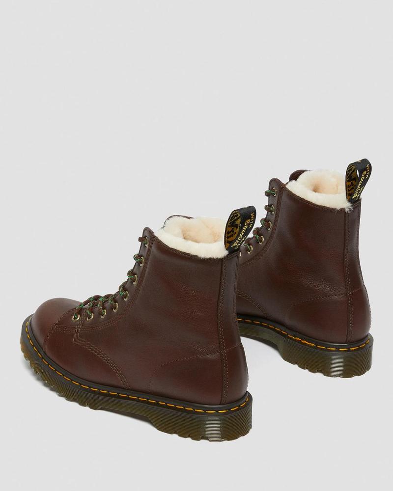 Dr Martens Barton Made in England Shearling Gevoerde Leren Winterschoenen Heren Bruin | NL 239ILH